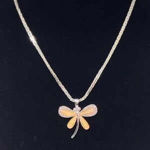 Shimmery Dragonfly Necklace